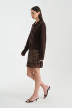 Load image into Gallery viewer, ROWIE MARINA SILK MINI SKIRT CACAO SPOT