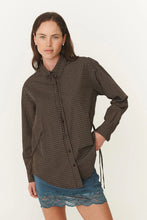 Load image into Gallery viewer, ROWIE FRANKIE TIE LONGSLEEVE SHIRT COCAO CHECK