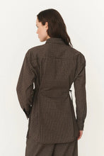 Load image into Gallery viewer, ROWIE FRANKIE TIE LONGSLEEVE SHIRT COCAO CHECK