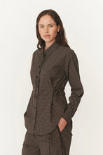 Load image into Gallery viewer, ROWIE FRANKIE TIE LONGSLEEVE SHIRT COCAO CHECK