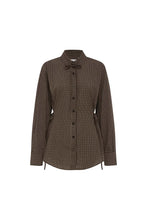 Load image into Gallery viewer, ROWIE FRANKIE TIE LONGSLEEVE SHIRT COCAO CHECK
