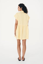Load image into Gallery viewer, ROWIE GINA LINEN MINI DRESS LEMON
