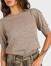 Load image into Gallery viewer, STORM SHORT SLEEVE MERINO CASHMERE SWEATER TAUPE