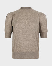 Load image into Gallery viewer, STORM SHORT SLEEVE MERINO CASHMERE SWEATER TAUPE