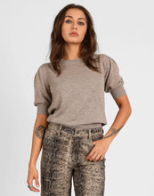 Load image into Gallery viewer, STORM SHORT SLEEVE MERINO CASHMERE SWEATER TAUPE