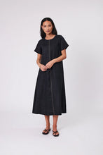 Load image into Gallery viewer, MARLOW SICILY LINEN DRESS BLACK