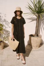 Load image into Gallery viewer, MARLOW SICILY LINEN DRESS BLACK