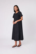 Load image into Gallery viewer, MARLOW SICILY LINEN DRESS BLACK