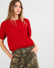 Load image into Gallery viewer, STORM TEXTURED MERINO TEE RED