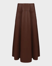 Load image into Gallery viewer, STORM VEGAN LEATHER MIDI SKIRT TOFFEE
