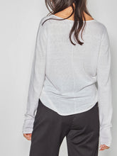 Load image into Gallery viewer, JULIETTE HOGAN LOUNGE V-NECK L/S T WHITE