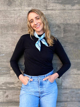 Load image into Gallery viewer, DARK HAMPTON COWBOY UP BLUE PETITE SILK SCARF