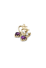 Load image into Gallery viewer, STOLEN GIRLFRIENDS CLUB GOLD LOVE ANCHOR EARRINGS AMETHYST