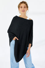 Load image into Gallery viewer, MIA FRATINO PONCHO JET BLACK
