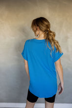 Load image into Gallery viewer, MAZU ALL YOU NEED CUFF TEE IBIZA BLUE