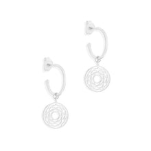 Load image into Gallery viewer, BY CHARLOTTE SILVER CROWN CHAKRA HOOPS - I AM DIVINELY GROUNDED