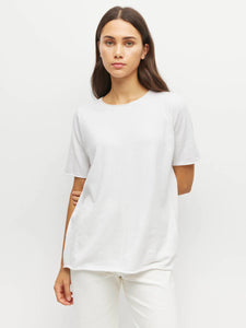 JHL BY JULIETTE HOGAN CREW CASHMERE TEE WHITE