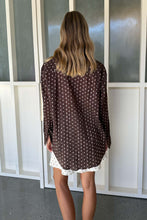 Load image into Gallery viewer, ROWIE RAMONA SILK LONG SLEEVE SHIRT CACAO SPOT
