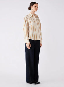 ESMAEE HERITAGE SHIRT MOCHA STRIPE