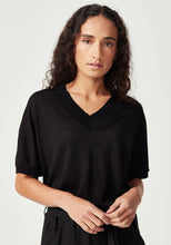 Load image into Gallery viewer, UNTOUCHED WORLD CAMILLE V TEE BLACK
