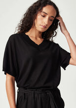 Load image into Gallery viewer, UNTOUCHED WORLD CAMILLE V TEE BLACK
