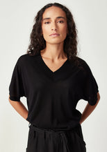 Load image into Gallery viewer, UNTOUCHED WORLD CAMILLE V TEE BLACK

