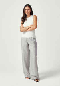 UNTOUCHED WORLD ARLEE SINGLET WHITE LINEN