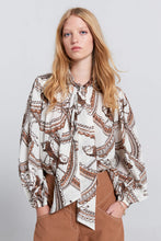 Load image into Gallery viewer, KAREN WALKER REINING BOW BLOUSE CREAM MULTI
