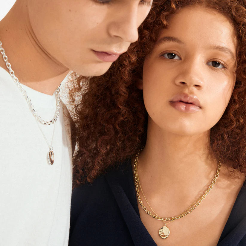 PILGRIM GOLD SPARKLE NECKLACE 2 IN 1 SET