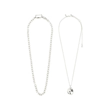Load image into Gallery viewer, PILGRIM SILVER SPARKLE NECKLACE 2 IN 1 SET
