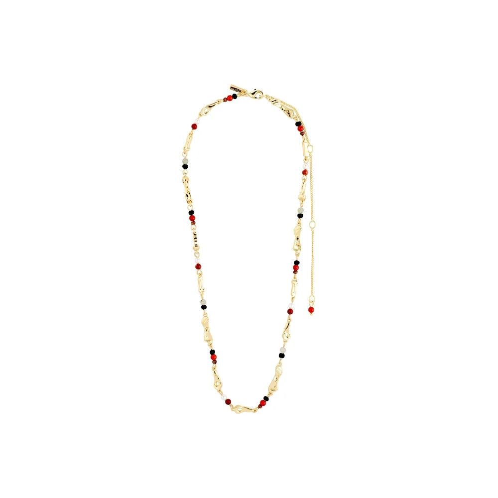 PILGRIM DAWN NECKLACE BROWN GOLD PLATED