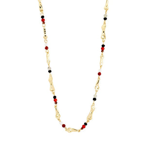 PILGRIM DAWN NECKLACE BROWN GOLD PLATED