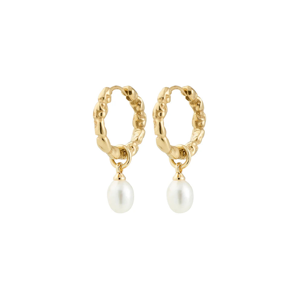 PILGRIM GOLD SHIFT PEARL EARRINGS