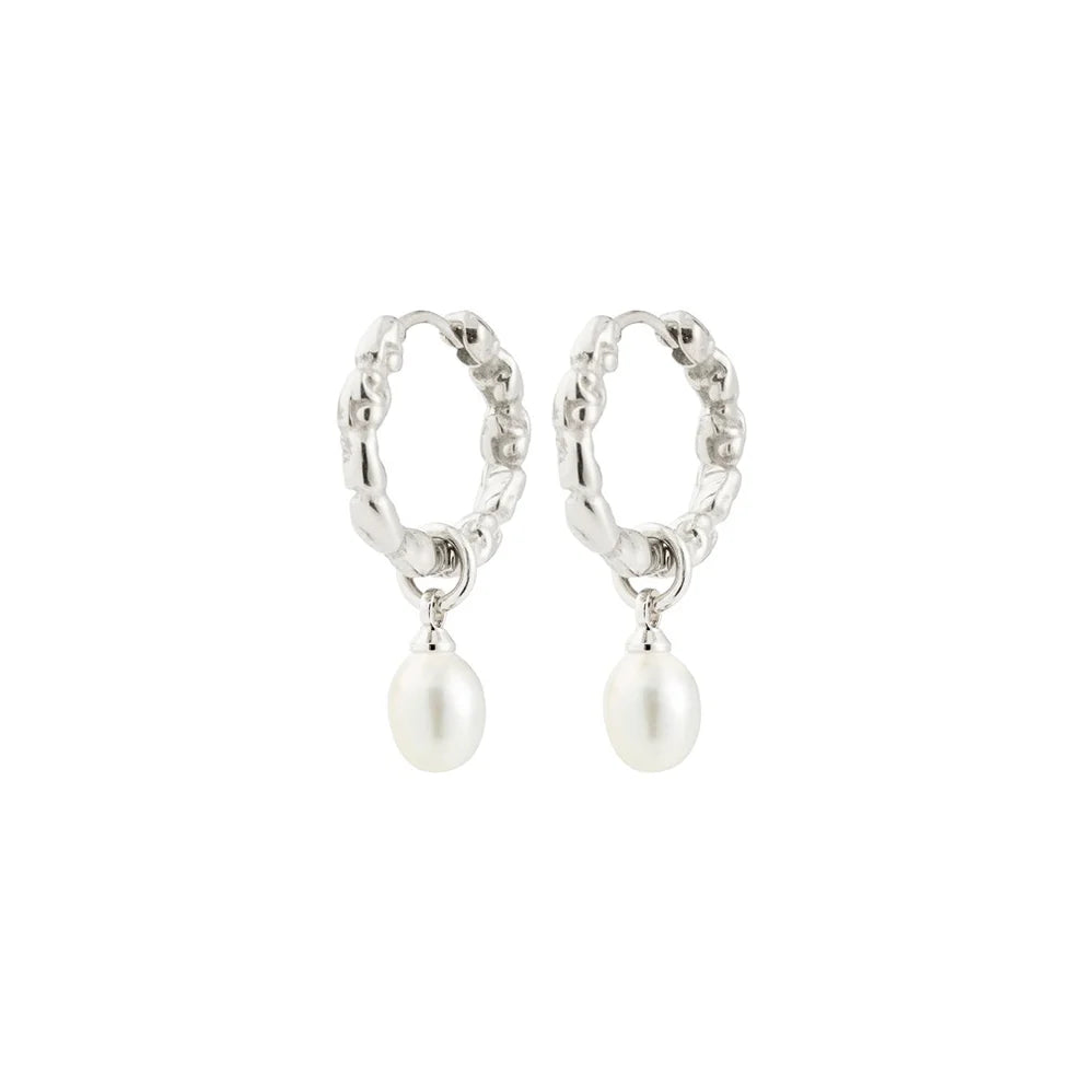 PILGRIM SILVER SHIFT PEARL EARRINGS