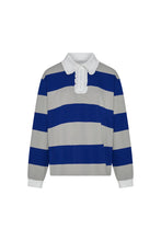 Load image into Gallery viewer, COMMONPLACE OCEAN FRILL POLO NAVY/GREY/WHITE
