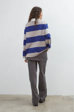 Load image into Gallery viewer, COMMONPLACE OCEAN FRILL POLO NAVY/GREY/WHITE
