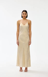 KINNEY ROU SLIP DRESS GOLD LUSTRE