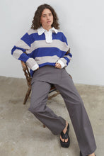 Load image into Gallery viewer, COMMONPLACE OCEAN FRILL POLO NAVY/GREY/WHITE
