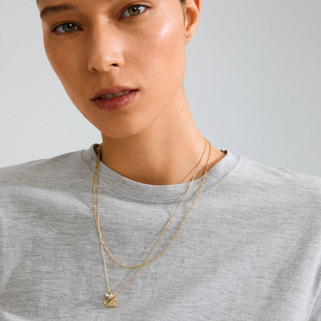 PILGRIM BETWEEN RECYLCED NECKLACE GOLD