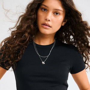PILGRIM BETWEEN RECYLCED NECKLACE SILVER