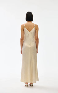 KINNEY ROU SLIP DRESS GOLD LUSTRE