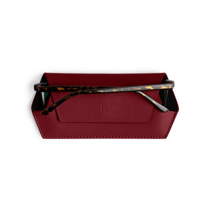 FOX & LEO GLASSES CASE BURGUNDY