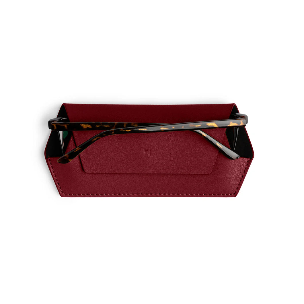 FOX & LEO GLASSES CASE BURGUNDY
