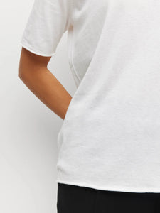 JHL BY JULIETTE HOGAN V NECK CASHMERE TEE WHITE