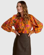 Load image into Gallery viewer, FATE + BECKER PANAMA TOP ORANGE FLORAL
