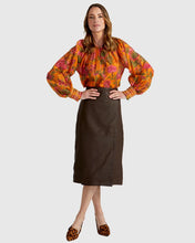 Load image into Gallery viewer, FATE + BECKER PANAMA TOP ORANGE FLORAL
