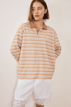 Load image into Gallery viewer, COMMONPLACE COMMON POLO MUTED SUNSET STRIPE
