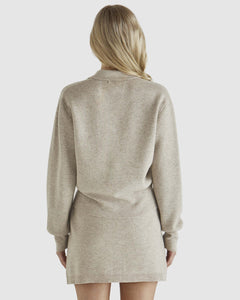 SASS BALDWIN KNIT SKIRT OATMEAL CREAM