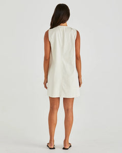 SASS SABINE DENIM VEST DRESS PARCHMENT