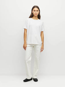 JHL BY JULIETTE HOGAN CREW CASHMERE TEE WHITE